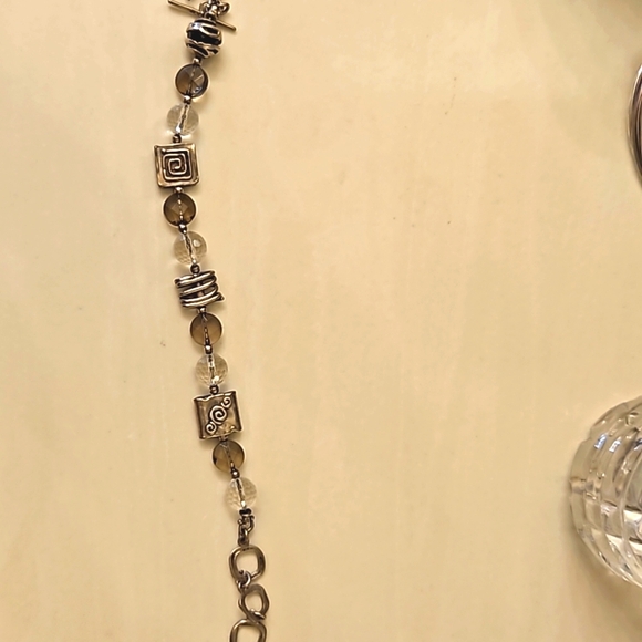 Retired Silpada Sterling Silver Smokey quartz bracelet,  size 7 to 8 - Picture 2 of 4